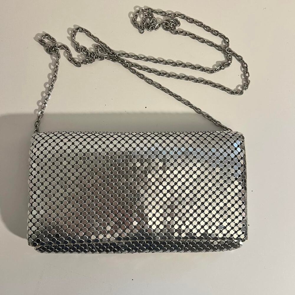 Jessica mcclintock silver sequin clutch